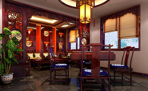 应县古典中式风格茶楼包间设计装修效果图